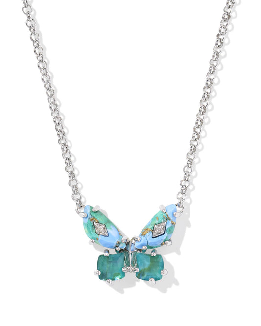 Kendra Scott Bianca Butterfly Silver Short Pendant Necklace