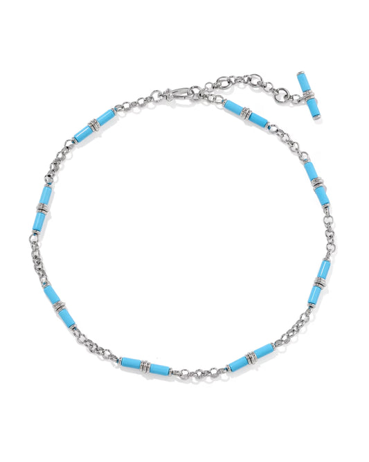 Kendra Scott Bree Silver Beaded Link and Chain Necklace