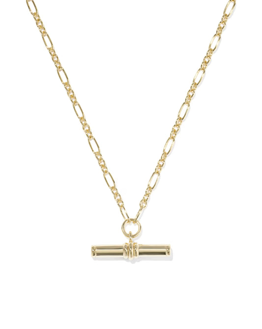 Kendra Scott Bree Gold Metal T Bar Short Pendant Necklace - Gold