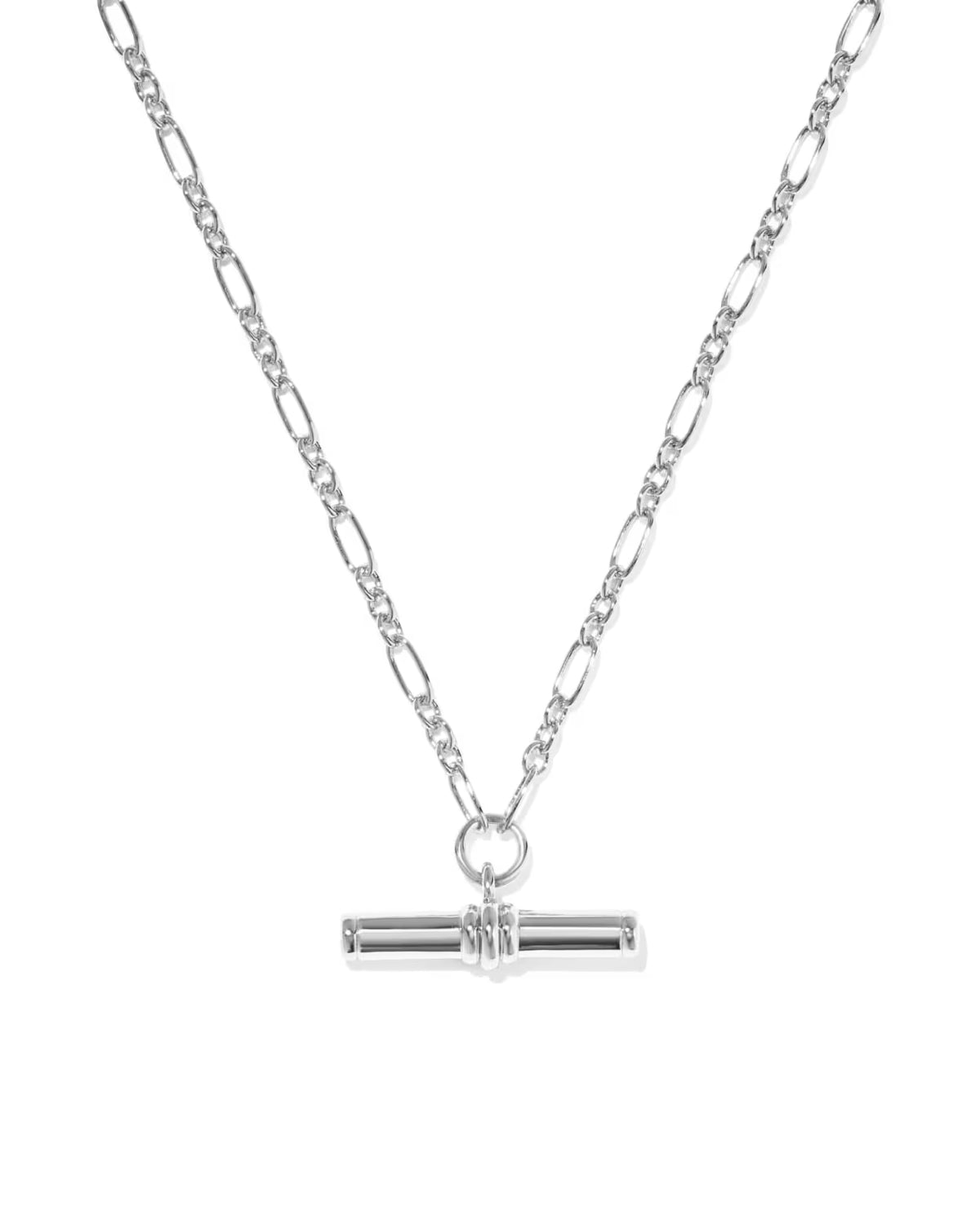 Kendra Scott Bree Gold Metal T Bar Short Pendant Necklace - Silver