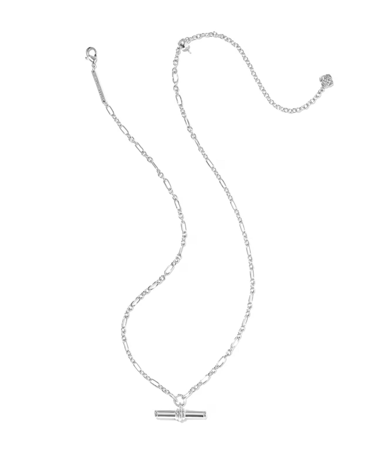 Kendra Scott Bree Gold Metal T Bar Short Pendant Necklace - Silver