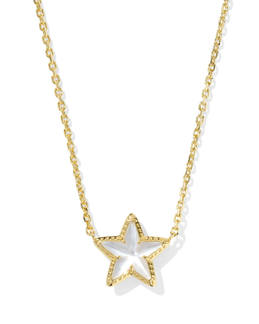 Kendra Scott Cassidy Gold Short Pendant Necklace (Cobalt, Ivory or Red)