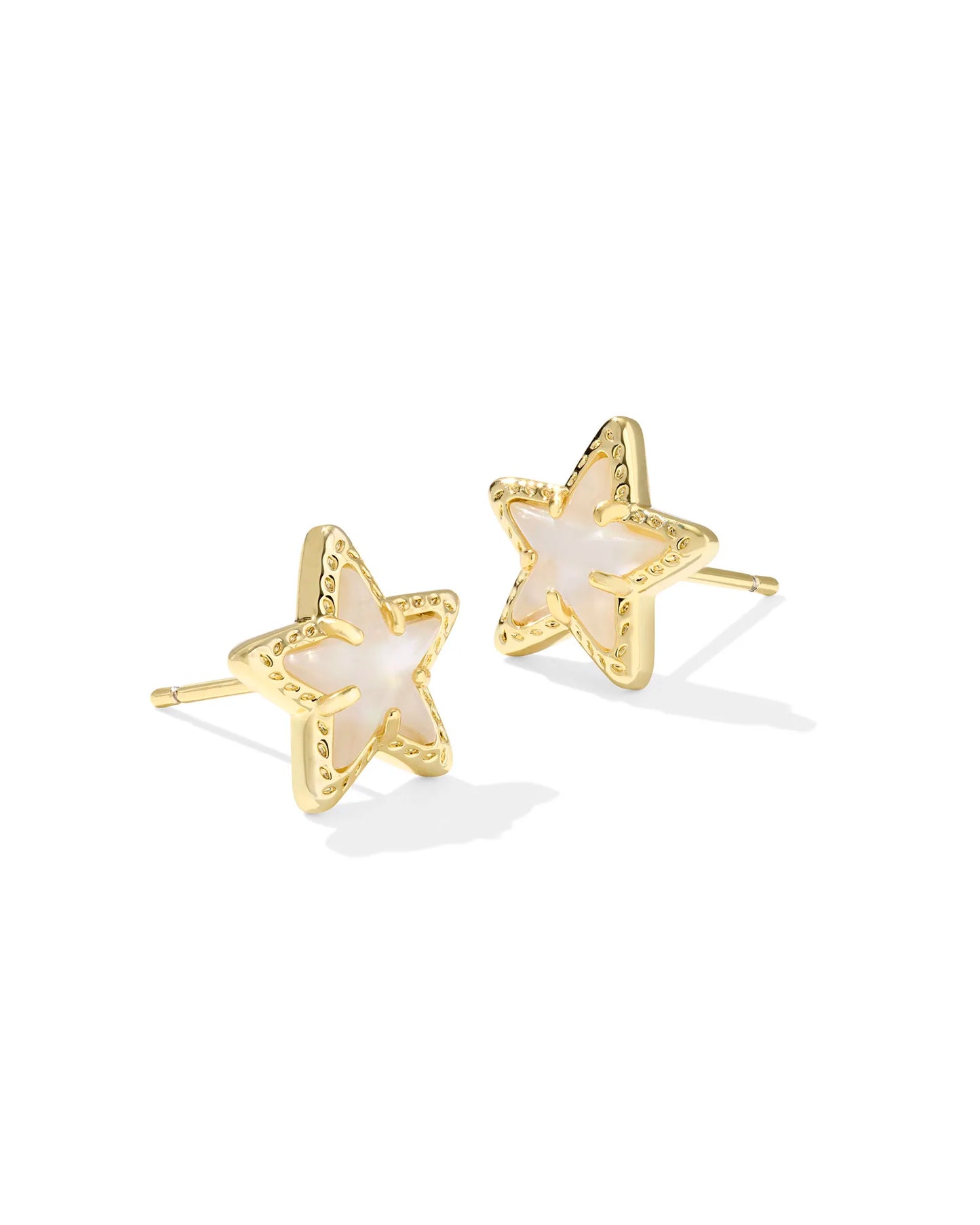 Kendra Scott Cassidy Gold Stud Earrings (Cobalt or Red Illusion or White Mother of Pearl)