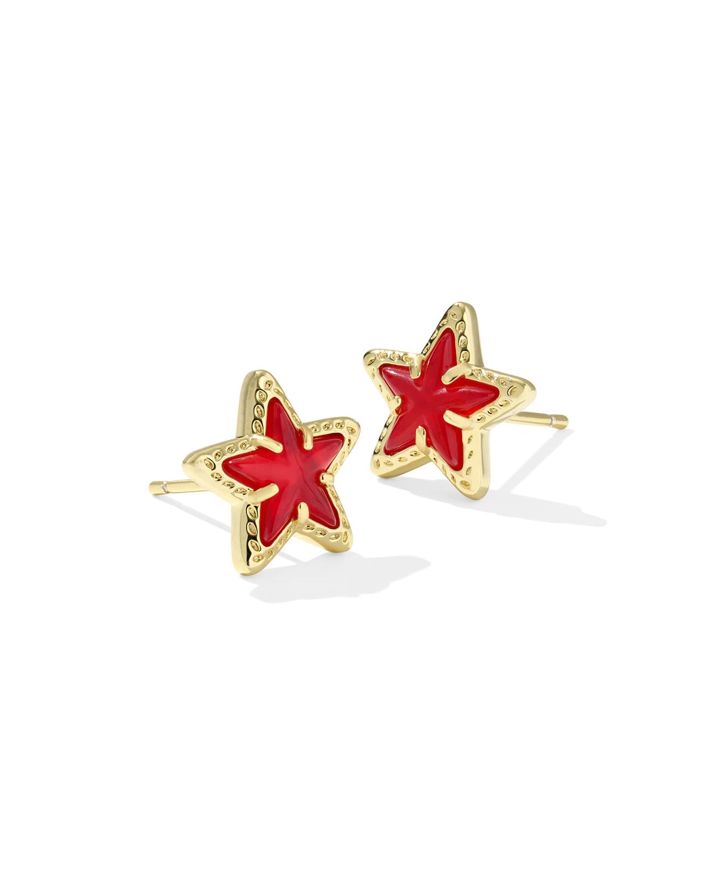 Kendra Scott Cassidy Gold Stud Earrings (Cobalt or Red Illusion or White Mother of Pearl)