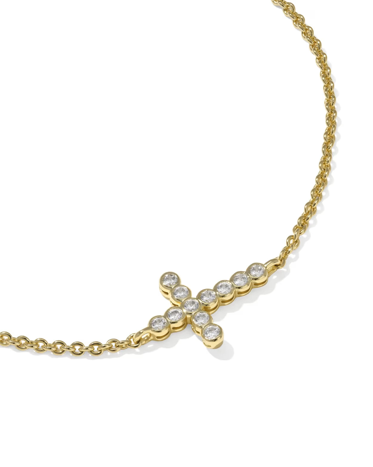Kendra Scott Cross Gold Crystal Delicate Chain Bracelet