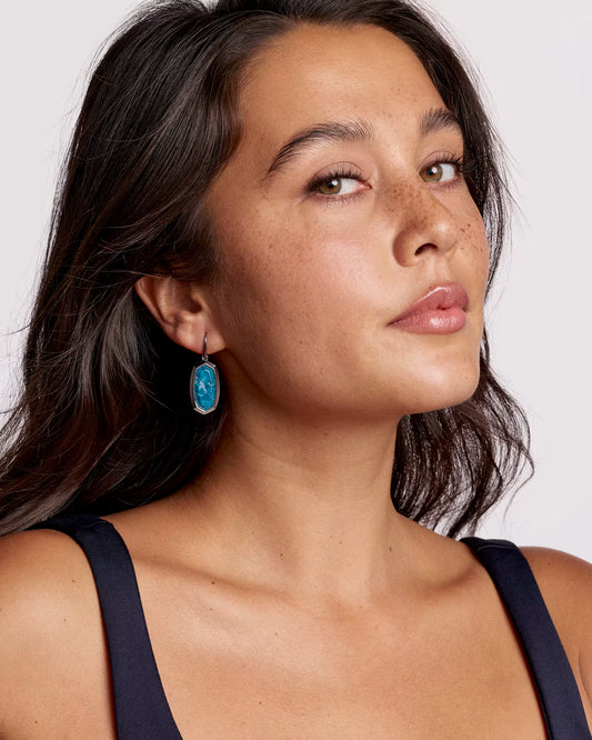 Kendra Scott Dani Bezel Silver Drop Earrings