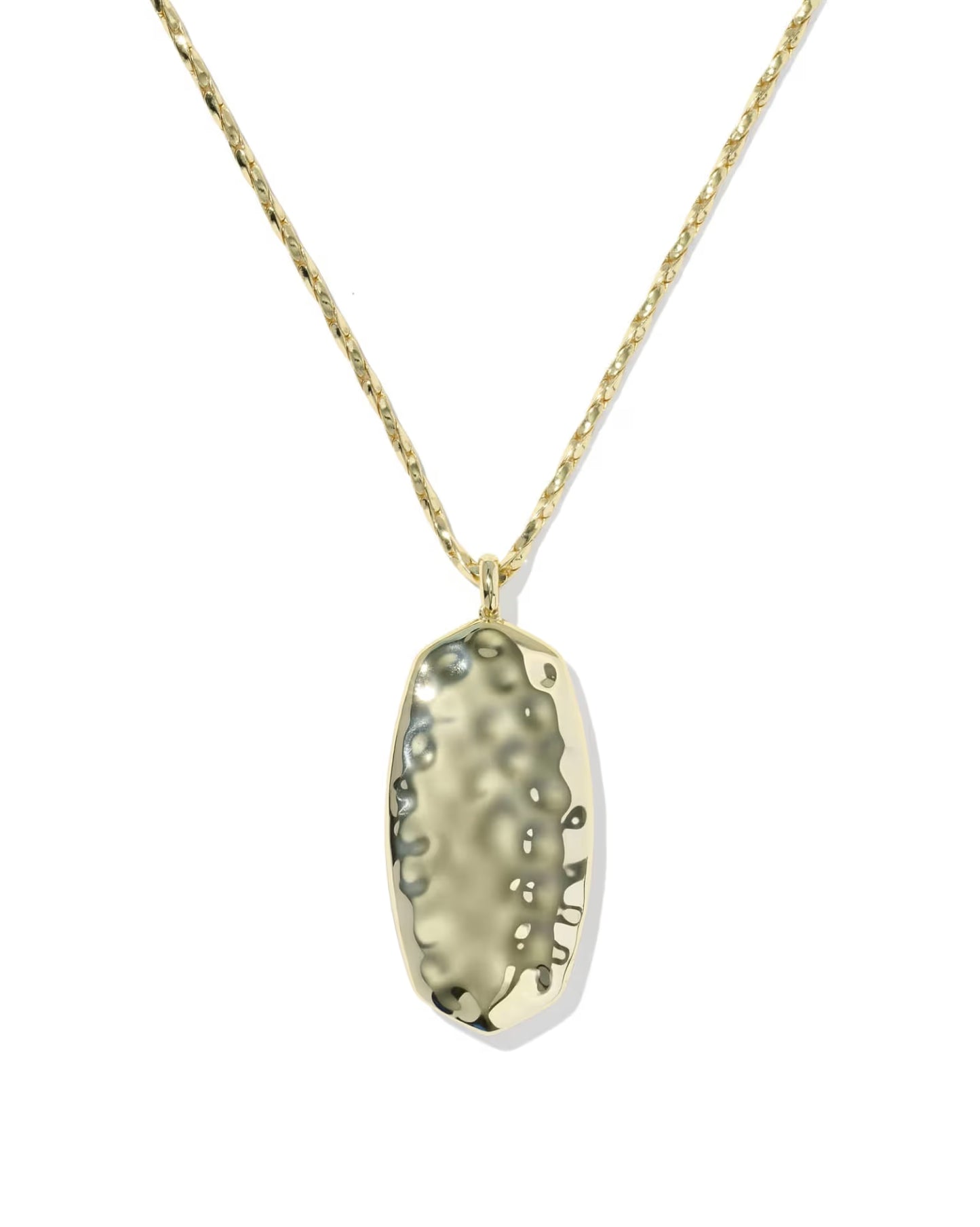 Kendra Scott Danielle Riveted Gold Long Pendant Necklace - Dark Brown Hawk's Eye