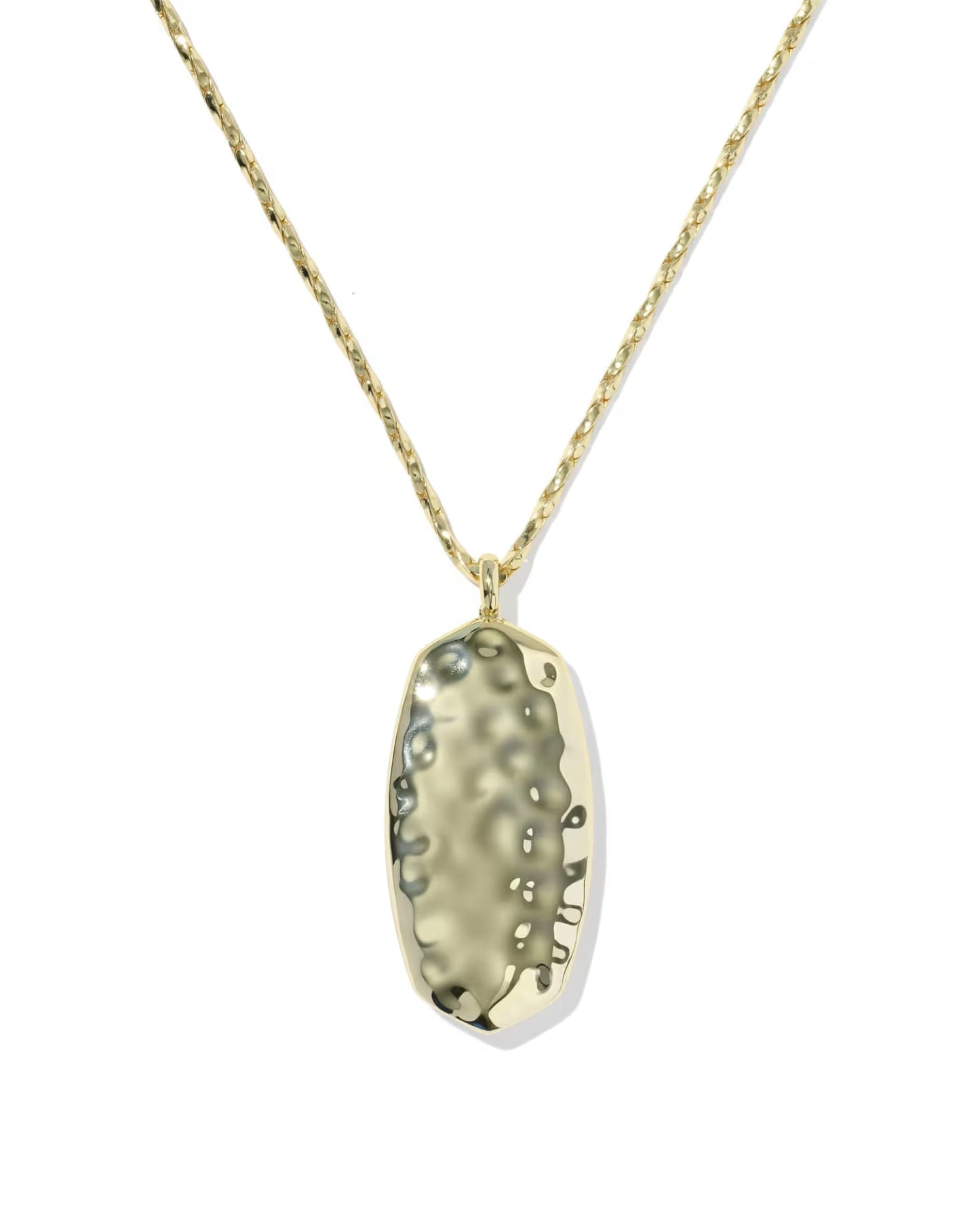 Kendra Scott Danielle Riveted Gold Long Pendant Necklace - Green Malachite