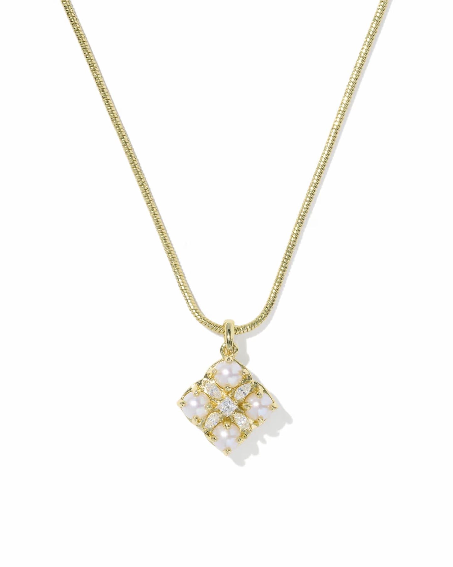 Kendra Scott Dira Pearl Gold Short Pendant Necklace