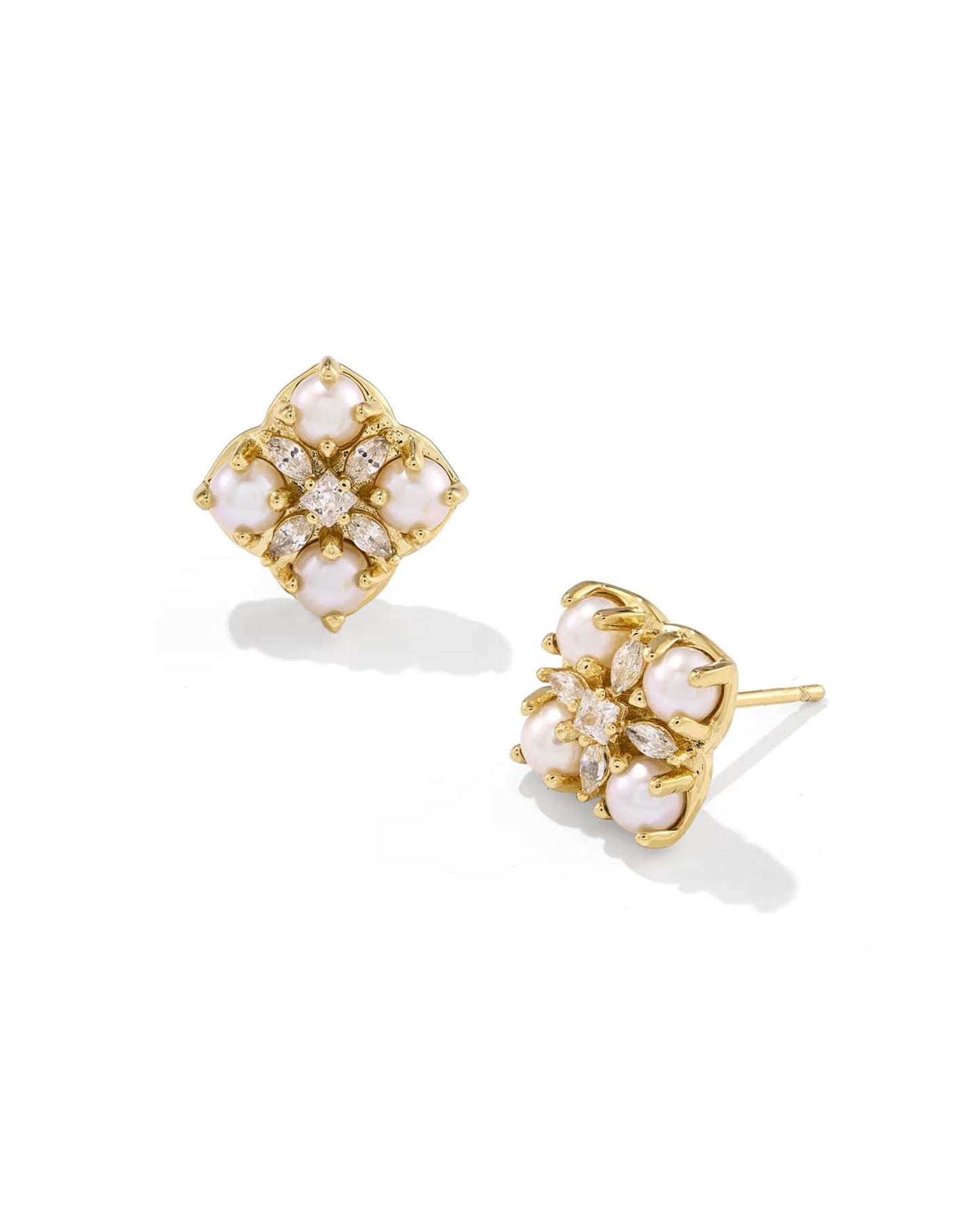 Kendra Scott Dira Pearl Gold Stud Earrings