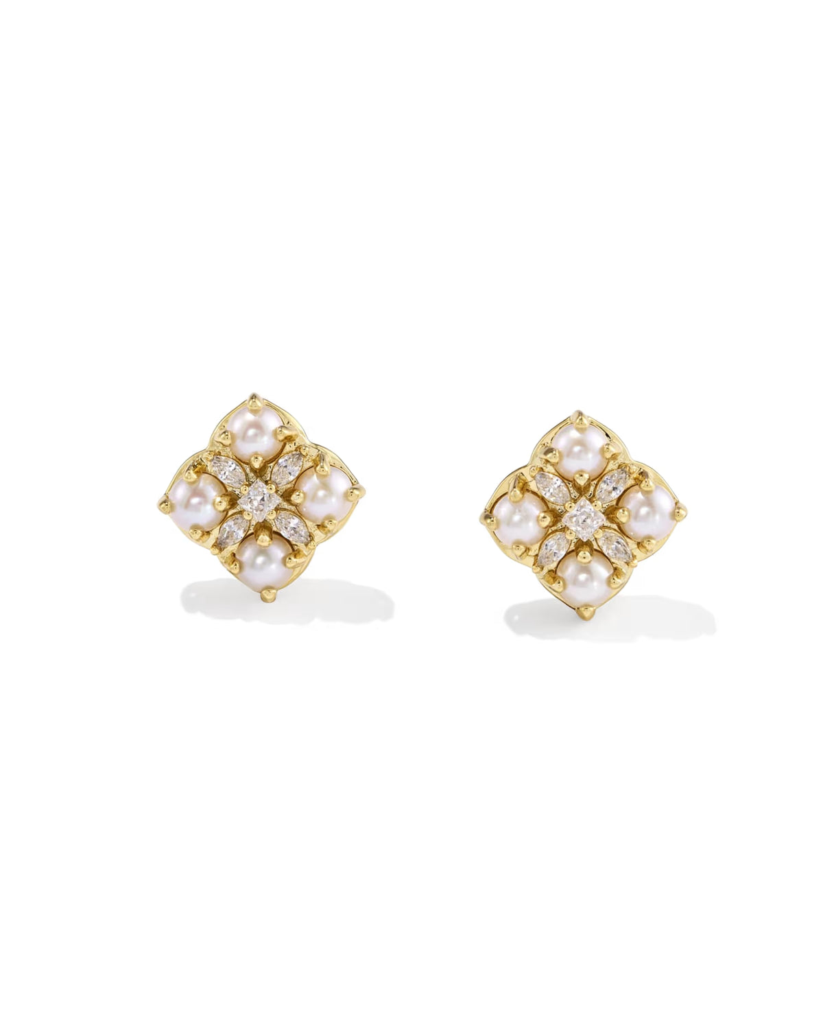 Kendra Scott Dira Pearl Gold Stud Earrings