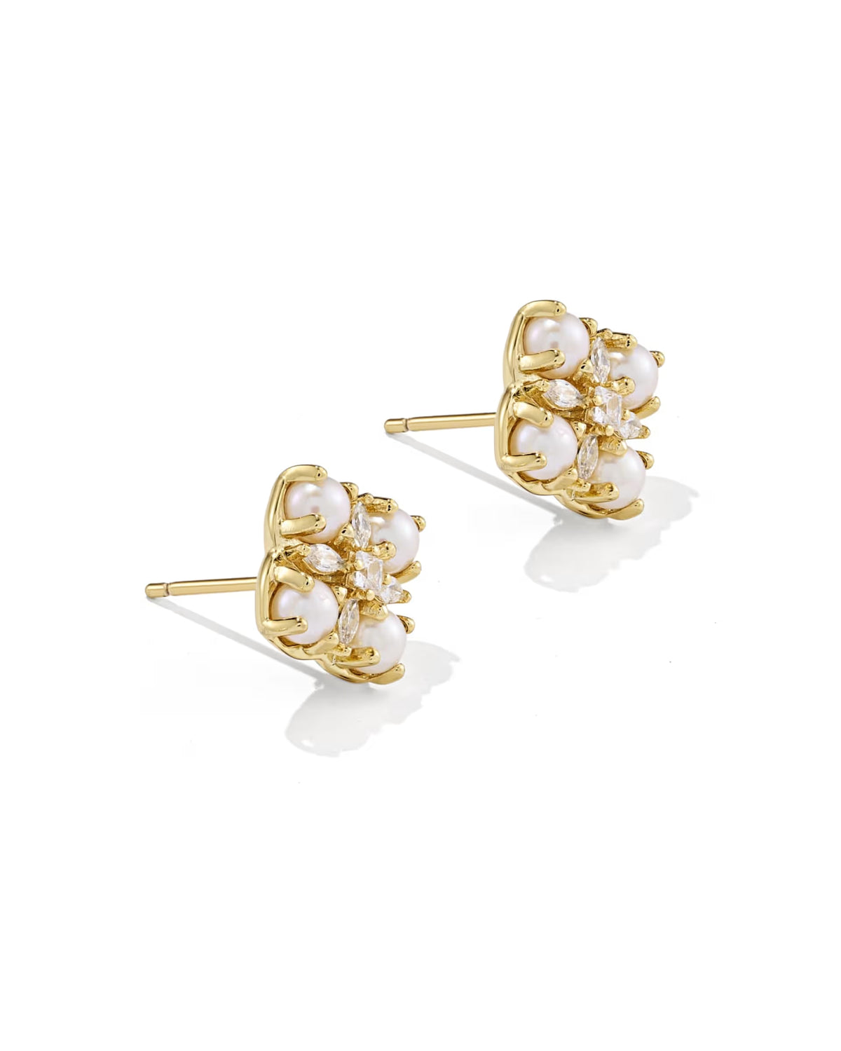 Kendra Scott Dira Pearl Gold Stud Earrings