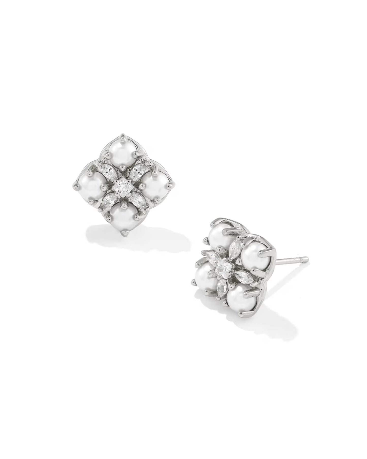 Kendra Scott Dira Pearl Silver Stud Earrings