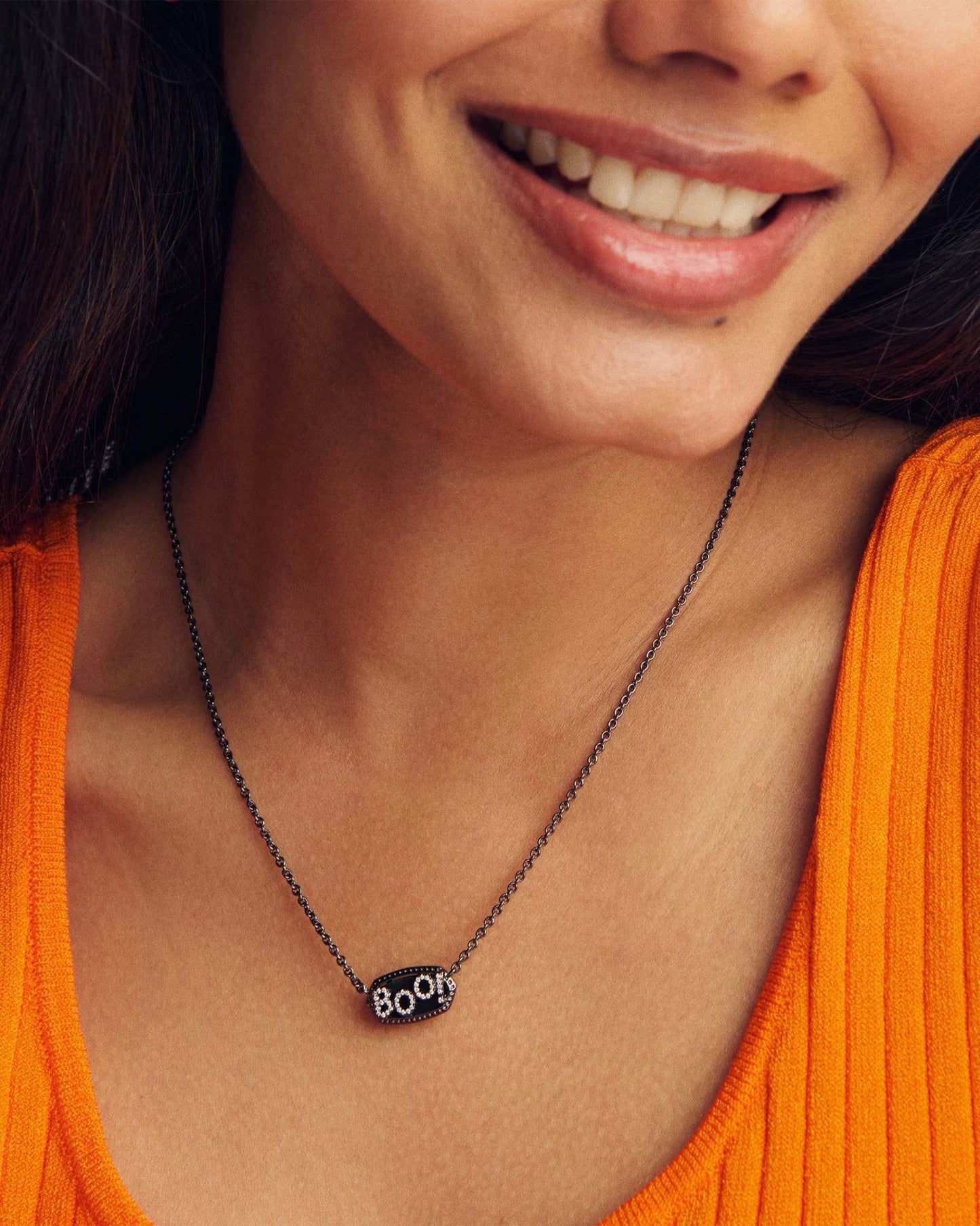 Kendra Scott Elisa Gunmetal Boo Short Pendant Necklace -  Gunmetal