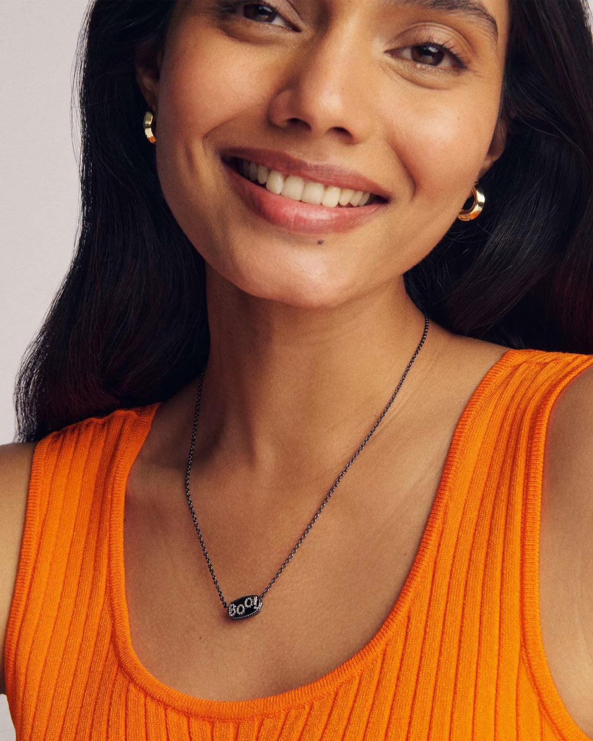 Kendra Scott Elisa Gunmetal Boo Short Pendant Necklace -  Gunmetal