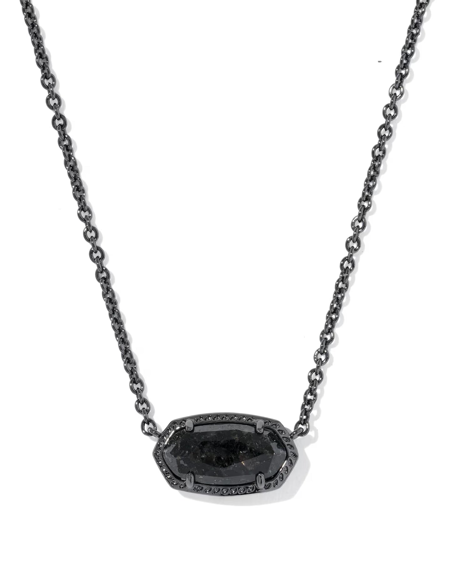 Kendra Scott Elisa Gunmetal Boo Short Pendant Necklace -  Gunmetal