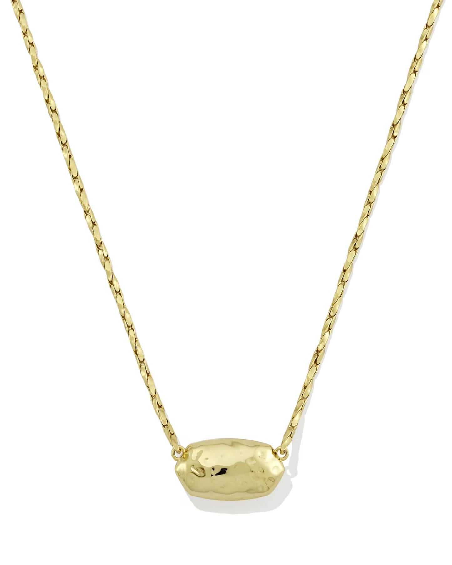 Kendra Scott Elisa Riveted Gold Short Pendant Necklace -  Ivory Mother-of-Pearl