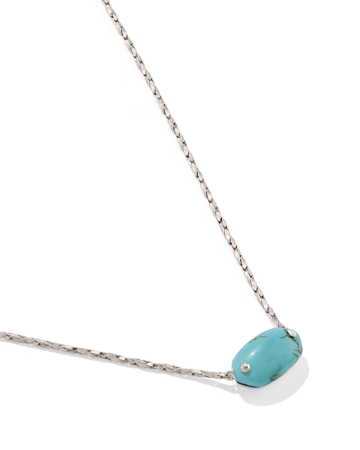 Kendra Scott Elisa Riveted Silver Short Pendant Necklace - Variegated Turquoise Magnesite
