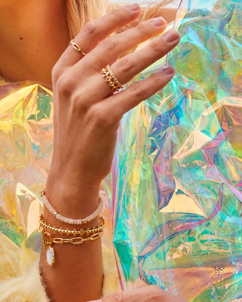 Kendra Scott Jada Gold or Silver Cuff Bracelet in White Crystal