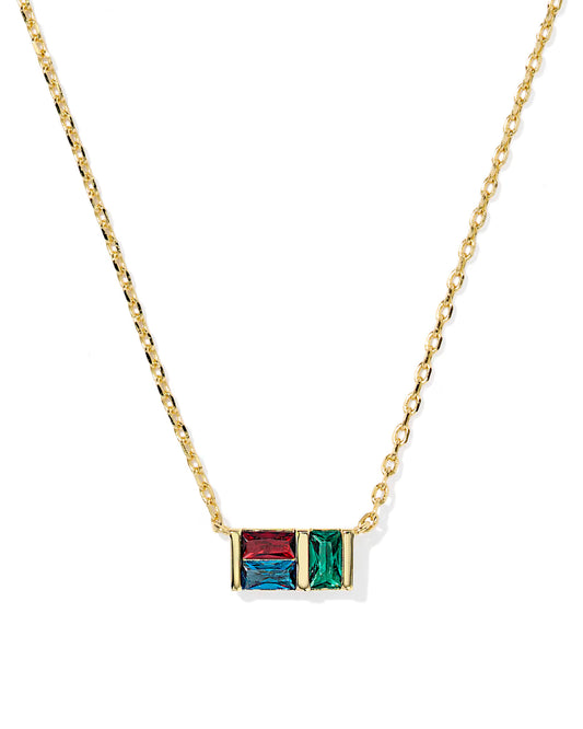 Kendra Scott Jamie Gold Short Pendant Necklace Multi Mix