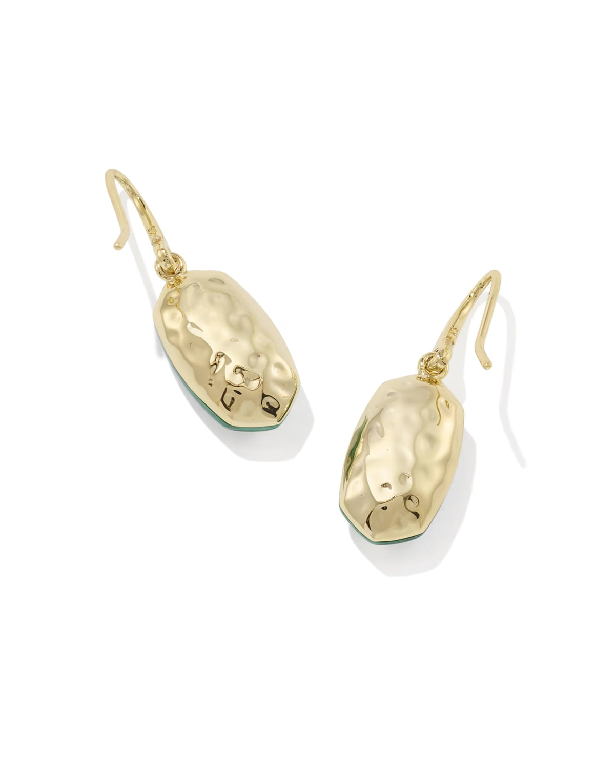 Kendra Scott Lee Riveted Gold Drop Earrings - Green Malachite