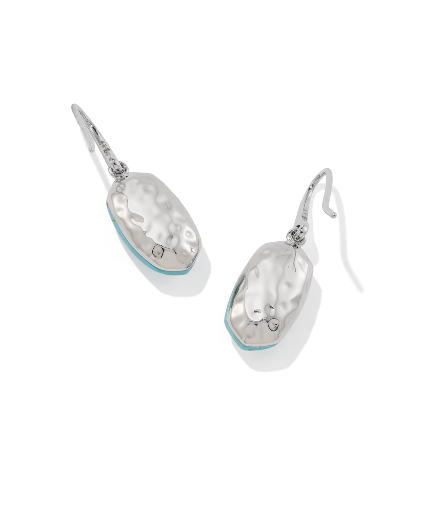 Kendra Scott Lee Riveted Silver Drop Earrings - Variegated Turquoise Magnesite