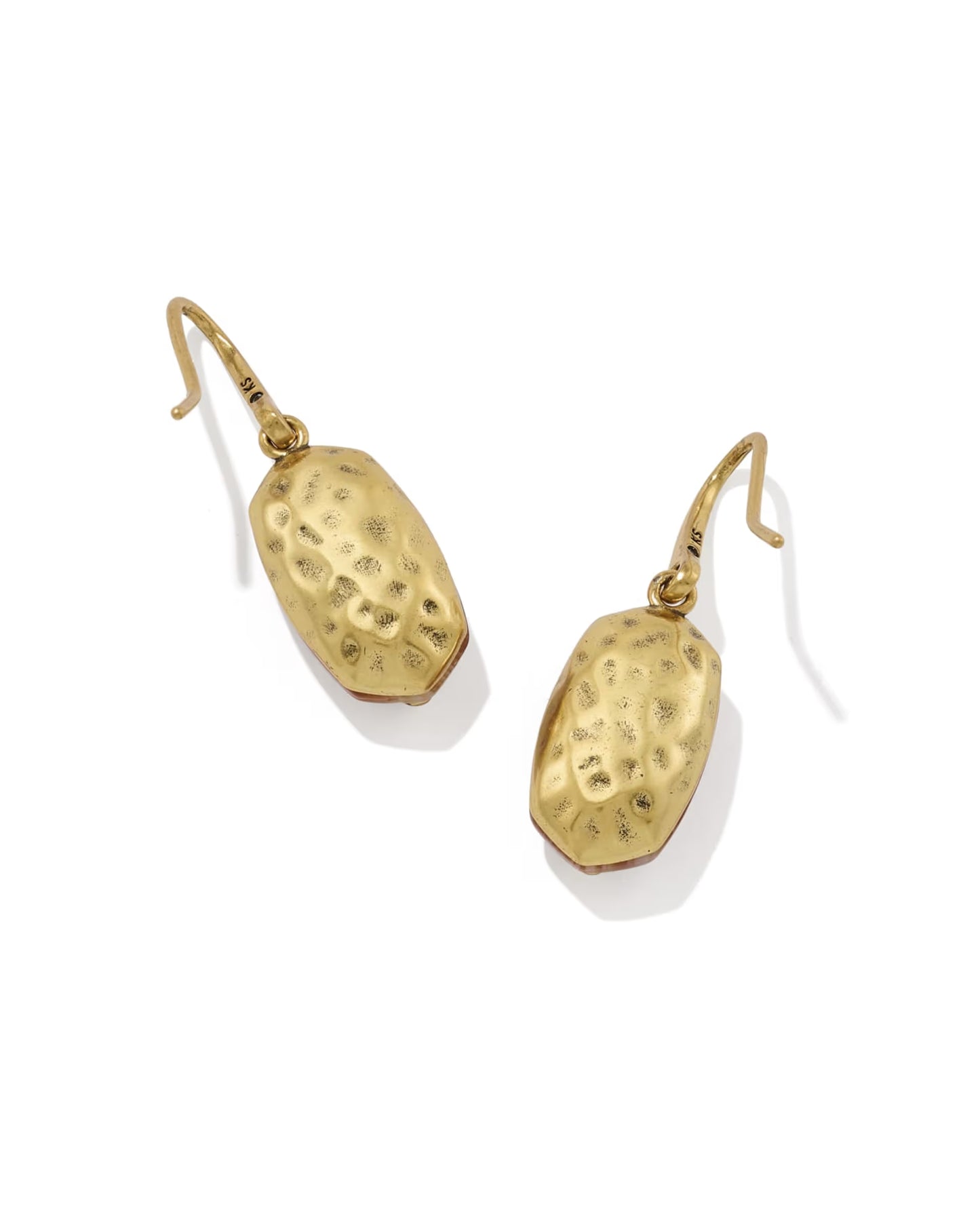 Kendra Scott Lee Riveted Gold Drop Earrings - Orange Banded Agate