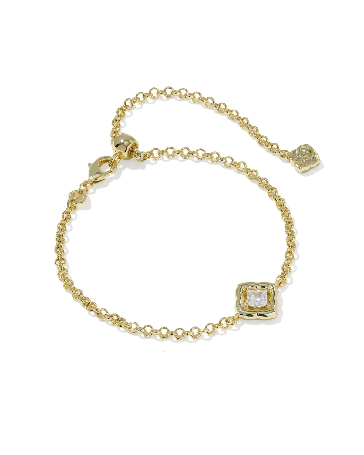 Kendra Scott Mallory Crystal Gold Delicate Chain Bracelet