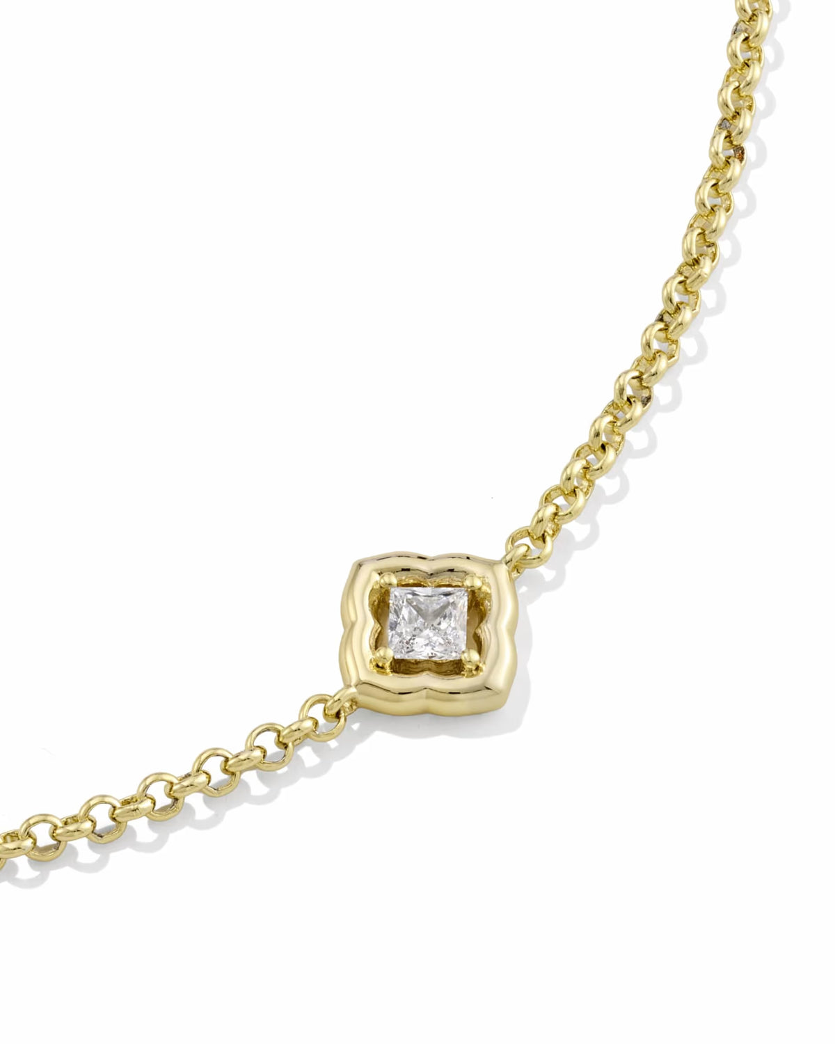 Kendra Scott Mallory Crystal Gold Delicate Chain Bracelet