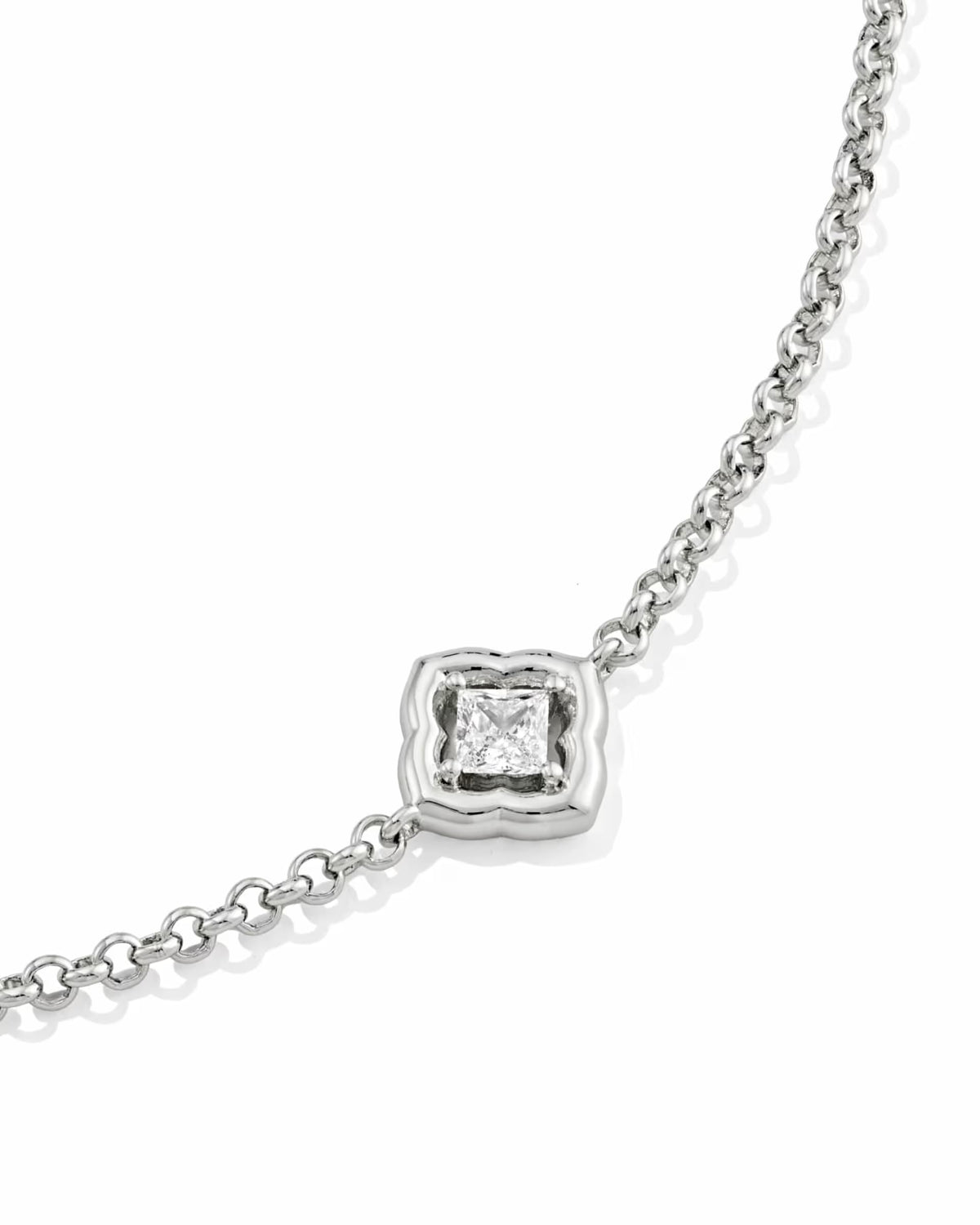 Kendra Scott Mallory Crystal Silver Delicate Chain Bracelet