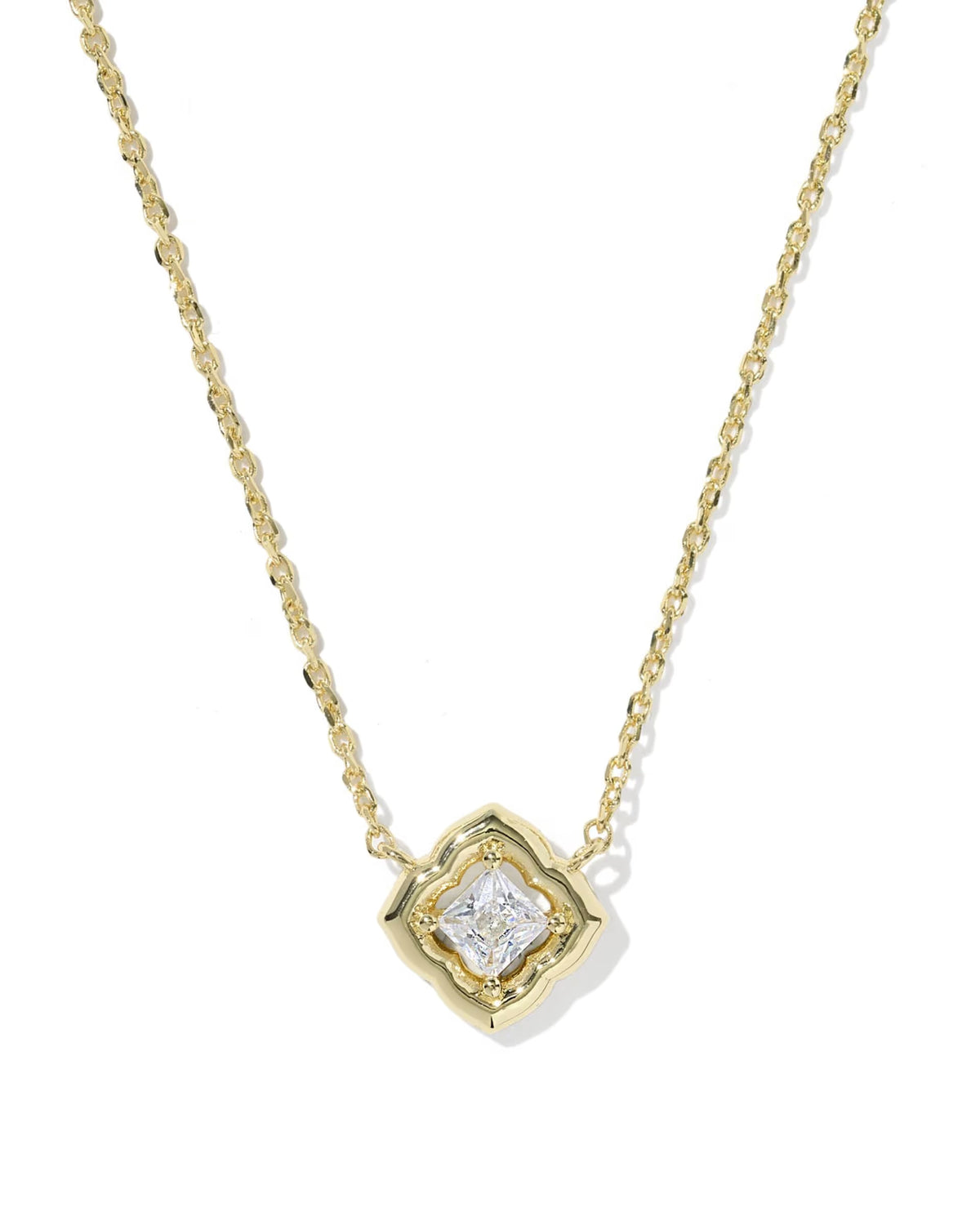 Kendra Scott Mallory Crystal Gold Short Pendant Necklace