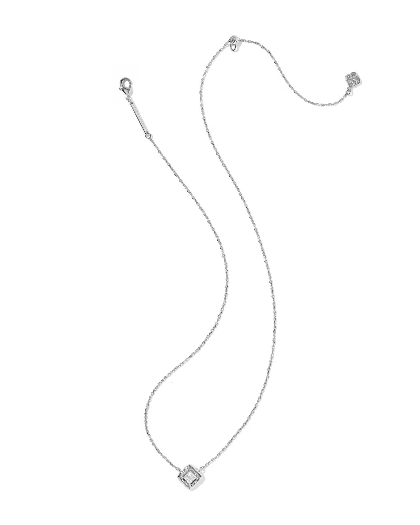 Kendra Scott Mallory Crystal Silver Short Pendant Necklace
