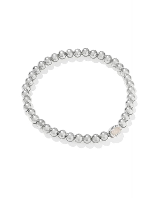 Kendra Scott Mini Elaina Silver Stretch Bracelet - Iridescent Drusy