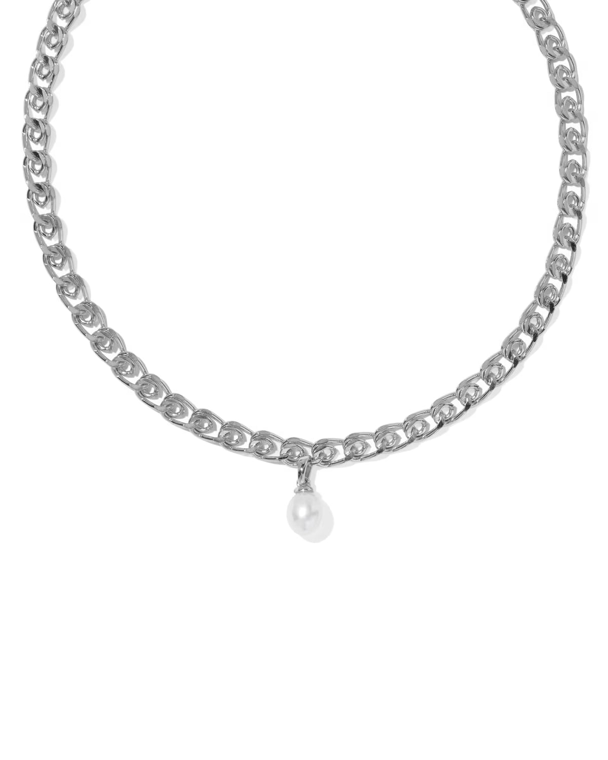 Kendra Scott Oakland Pearl Silver Chain Necklace