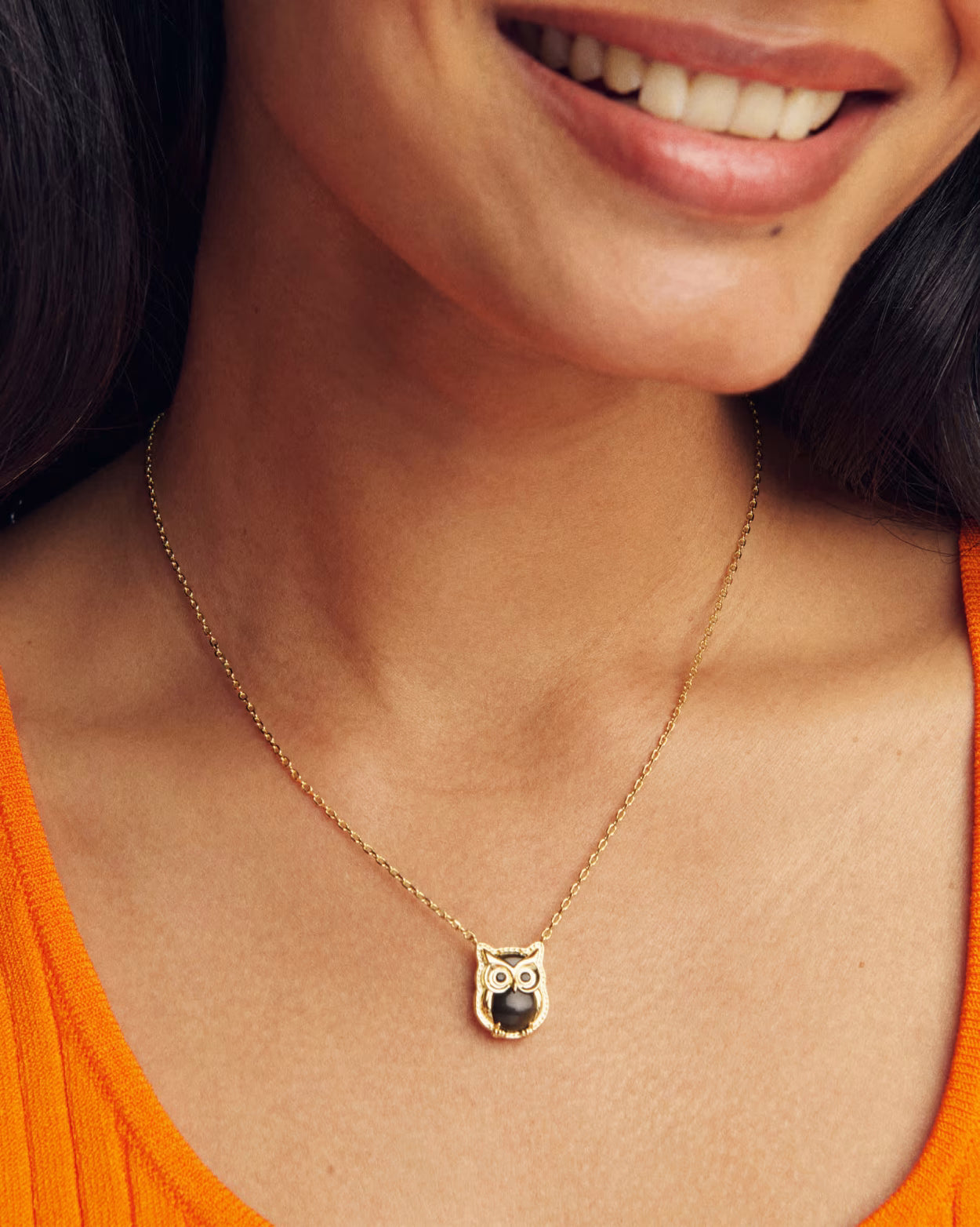 Kendra Scott Owl Gold Short Pendant Necklace