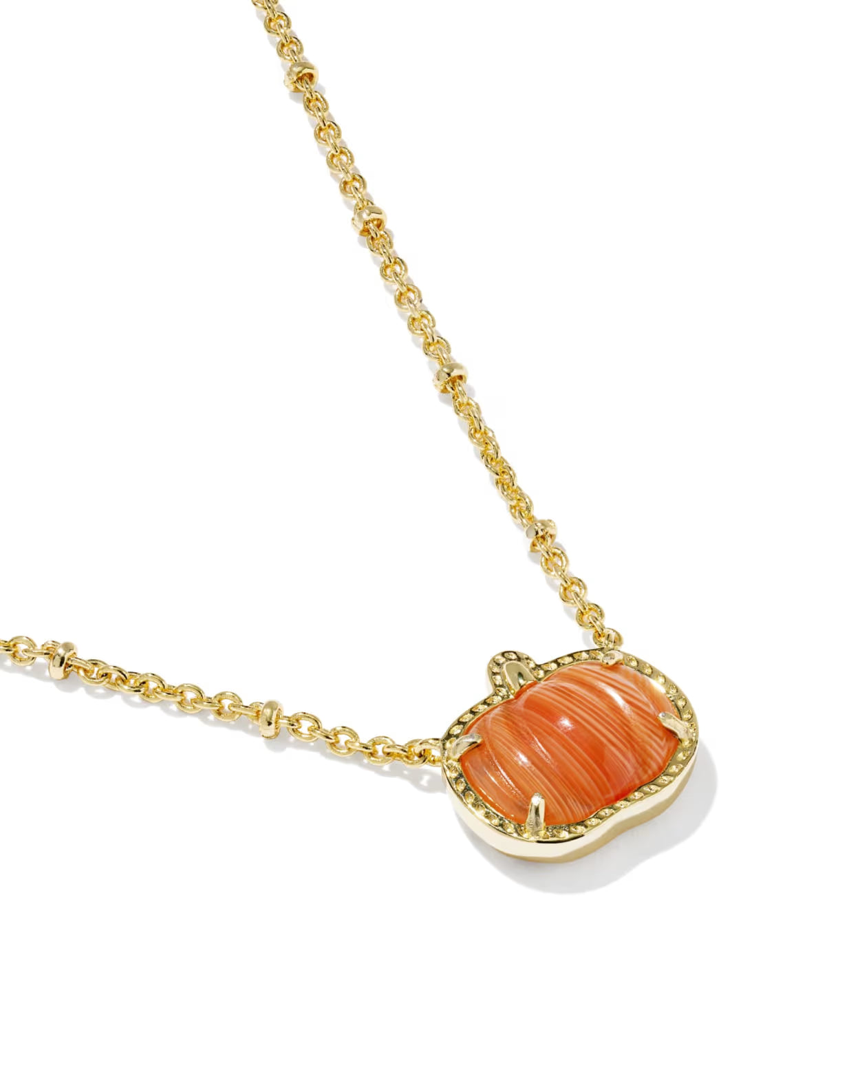 Kendra Scott Pumpkin Gold Short Pendant Necklace