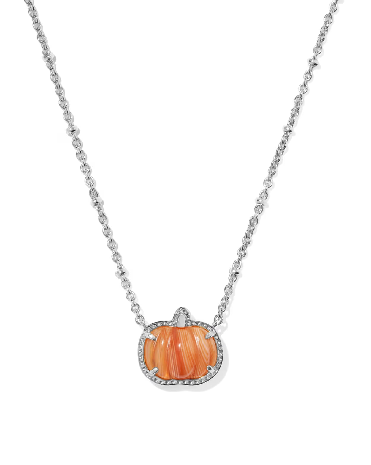 Kendra Scott Pumpkin Silver Short Pendant Necklace
