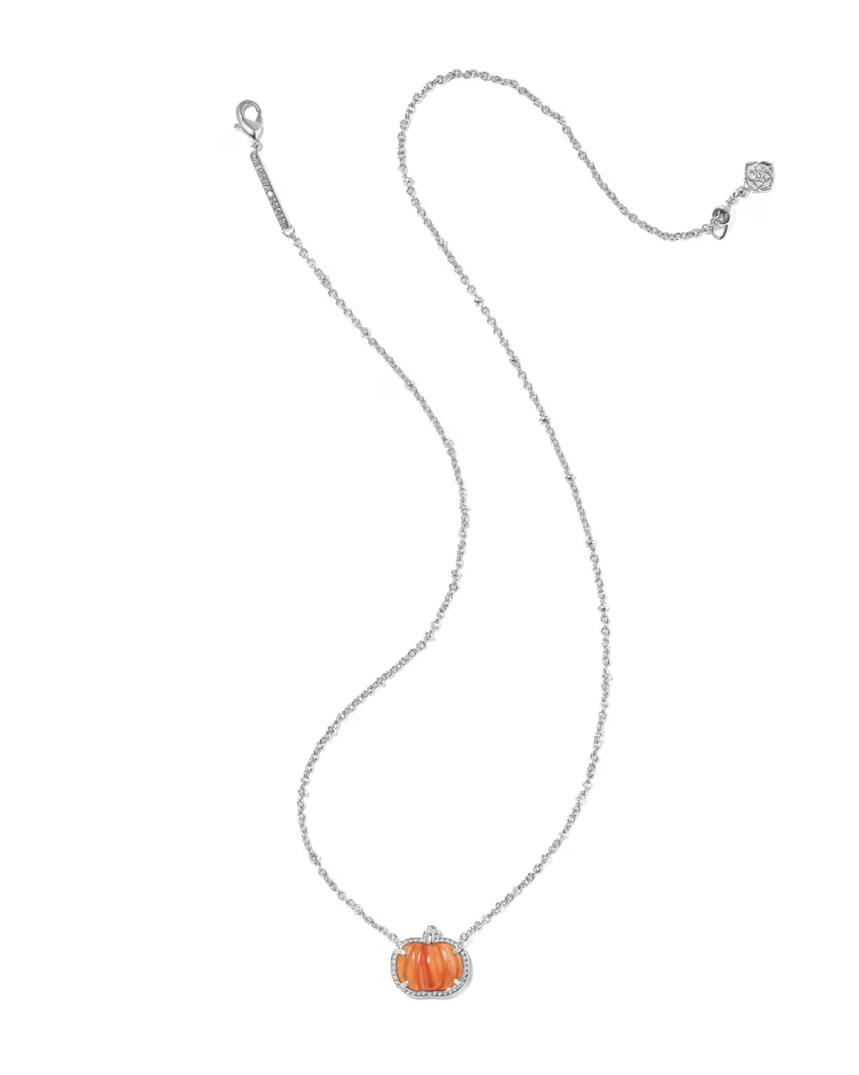 Kendra Scott Pumpkin Silver Short Pendant Necklace