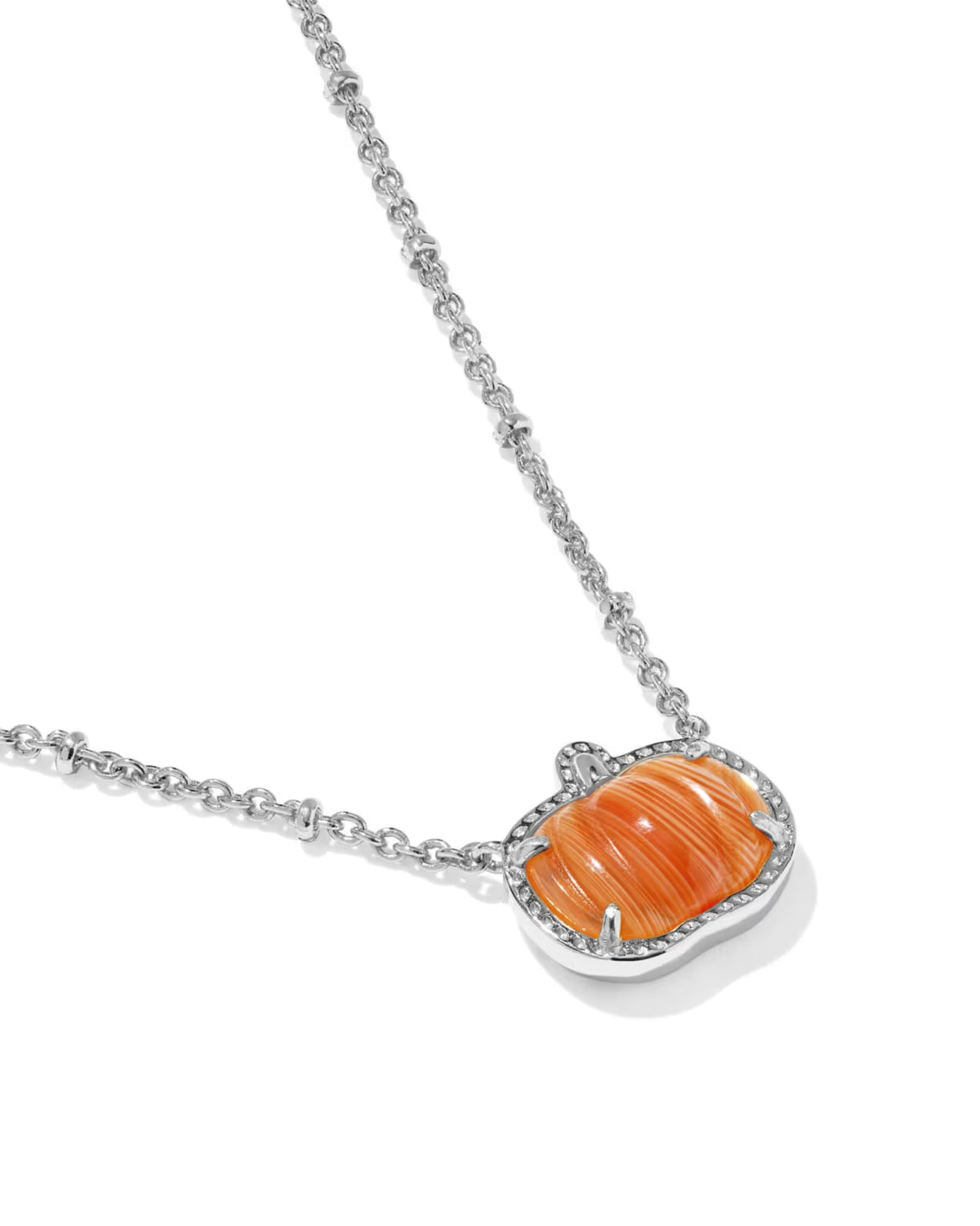 Kendra Scott Pumpkin Silver Short Pendant Necklace