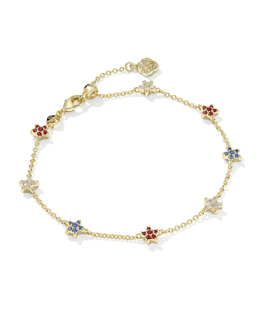 Kendra Scott Sierra Star Gold or Silver Crystal Delicate Chain Bracelet