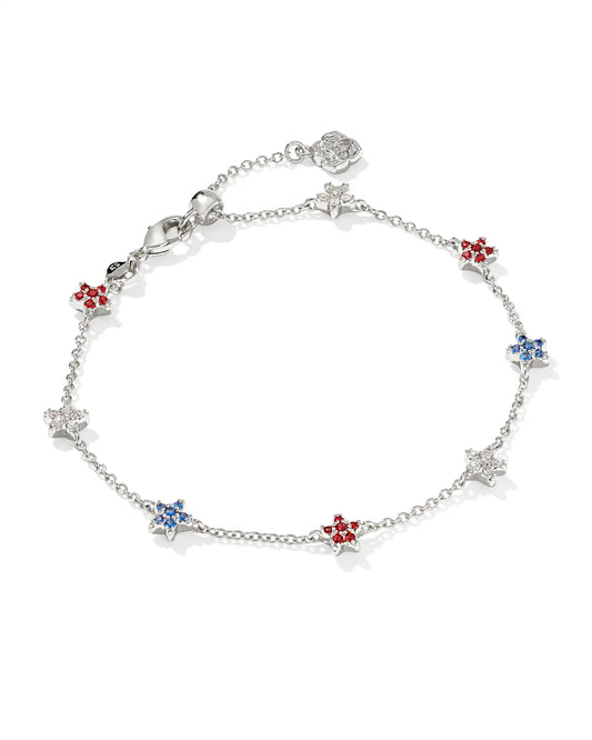 Kendra Scott Sierra Star Gold or Silver Crystal Delicate Chain Bracelet