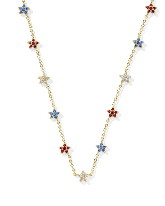 Kendra Scott Sierra Star Gold or Silver Crystal Strand Necklace