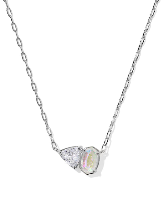 Kendra Scott Tatum Silver April Short Pendant Necklace