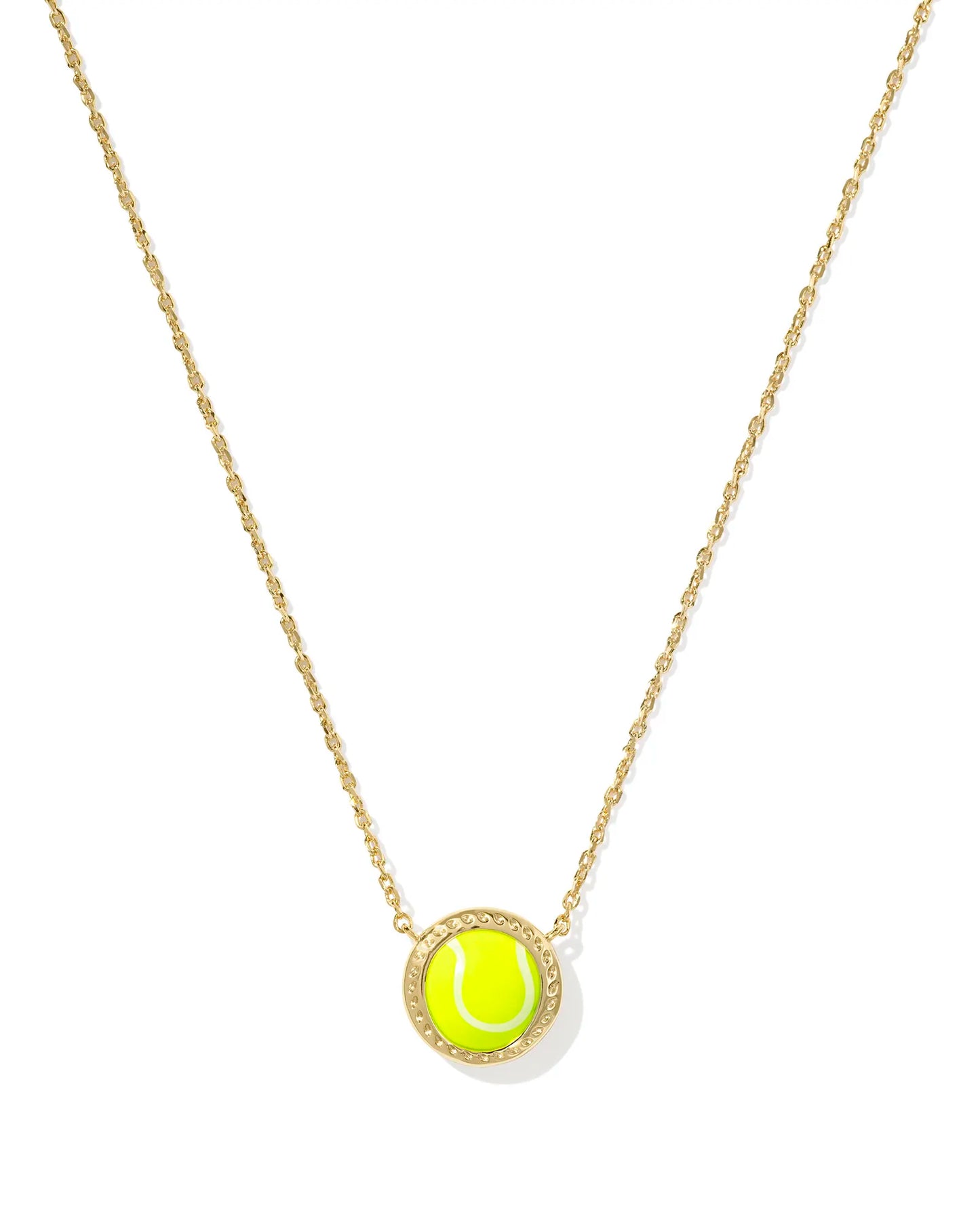 Tennis Short Pendant Necklace in Chartreuse Magnesite (Gold or Silver)