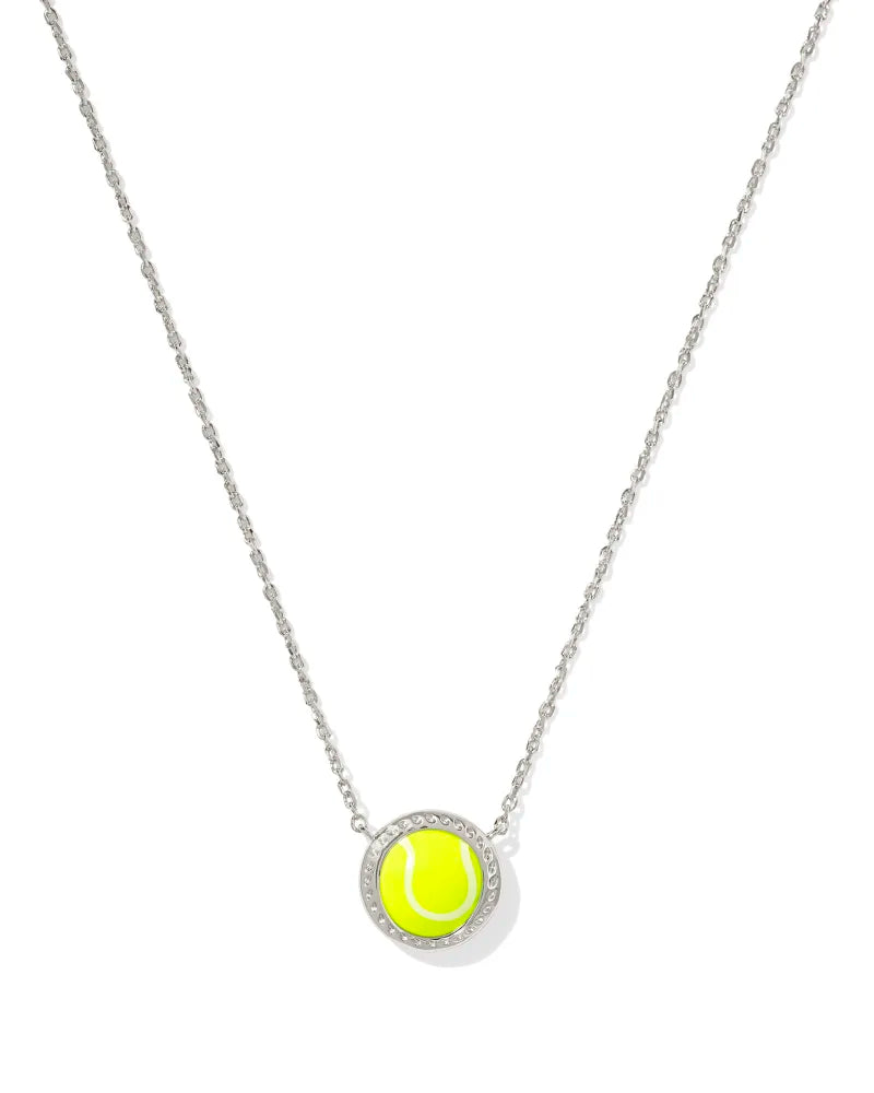 Tennis Short Pendant Necklace in Chartreuse Magnesite (Gold or Silver)