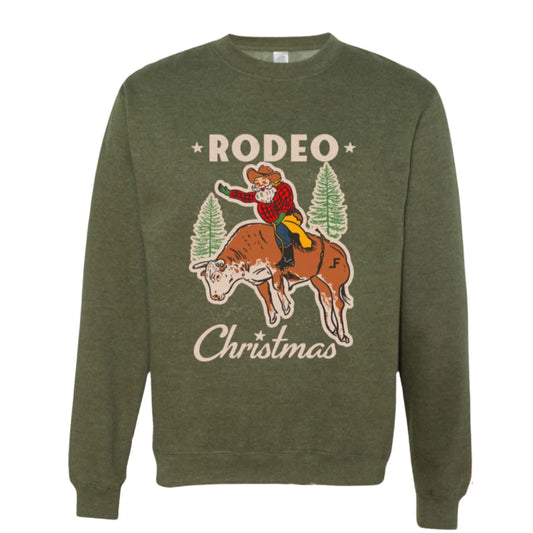 Lane Frost Brand RODEO SANTA CREWNECK (artwork by Plainview Artist)