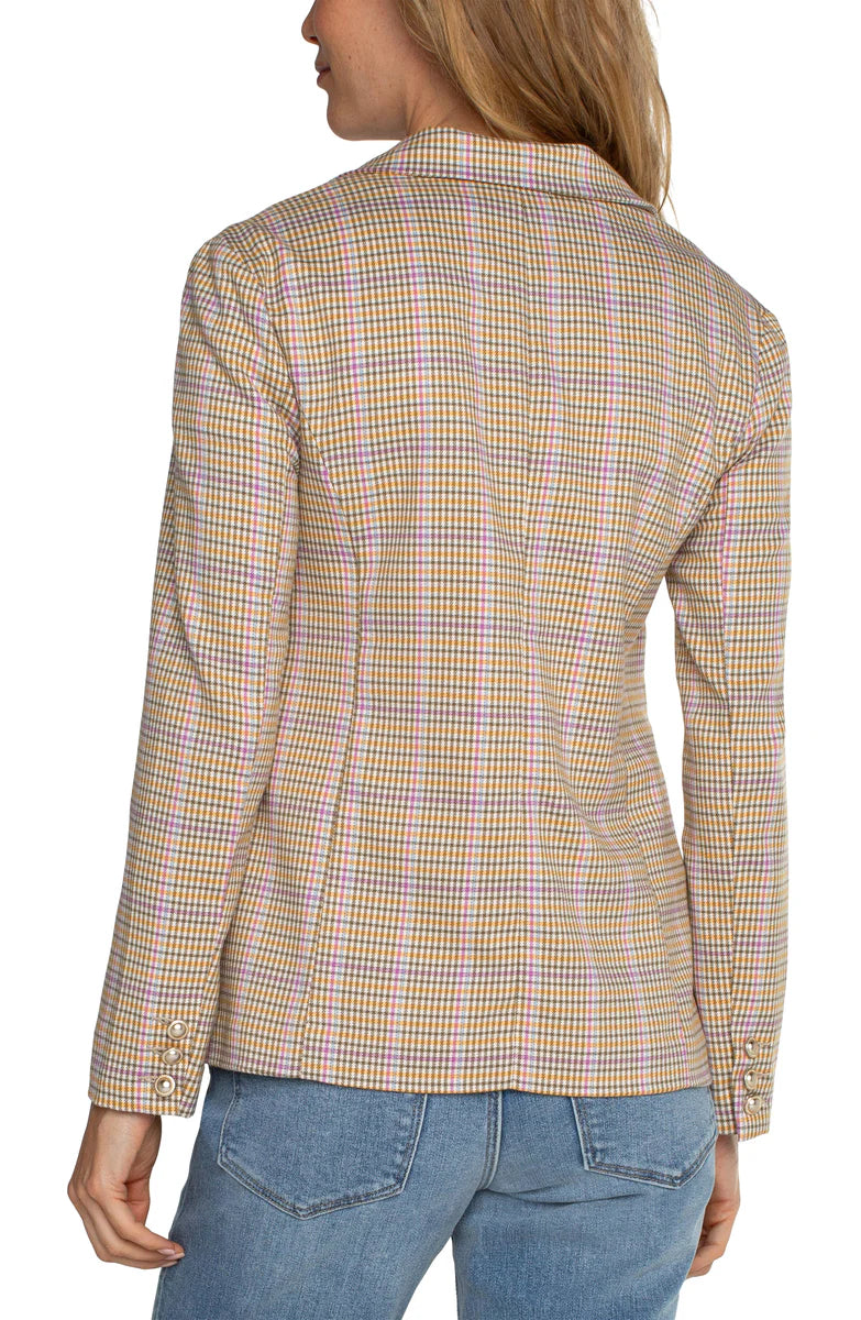 Liverpool ORANGE TAN MULTI CHECK Fitted Blazer