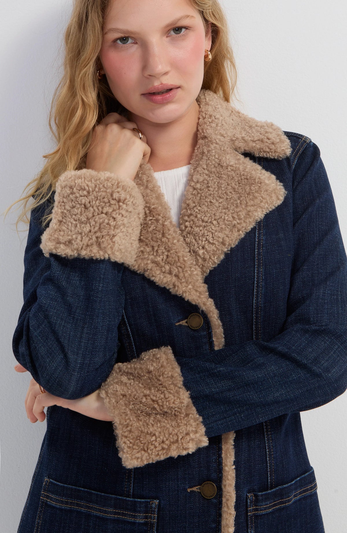 Liverpool Sherpa Trimmed Notch Collar Jacket