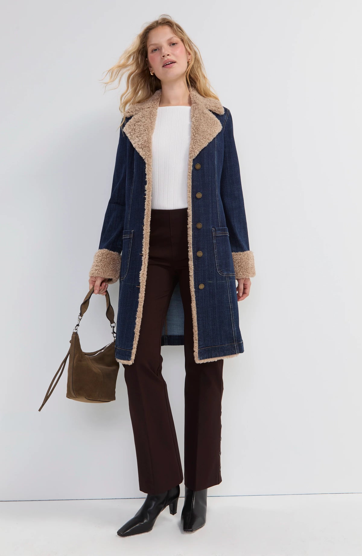 Liverpool Sherpa Trimmed Notch Collar Jacket