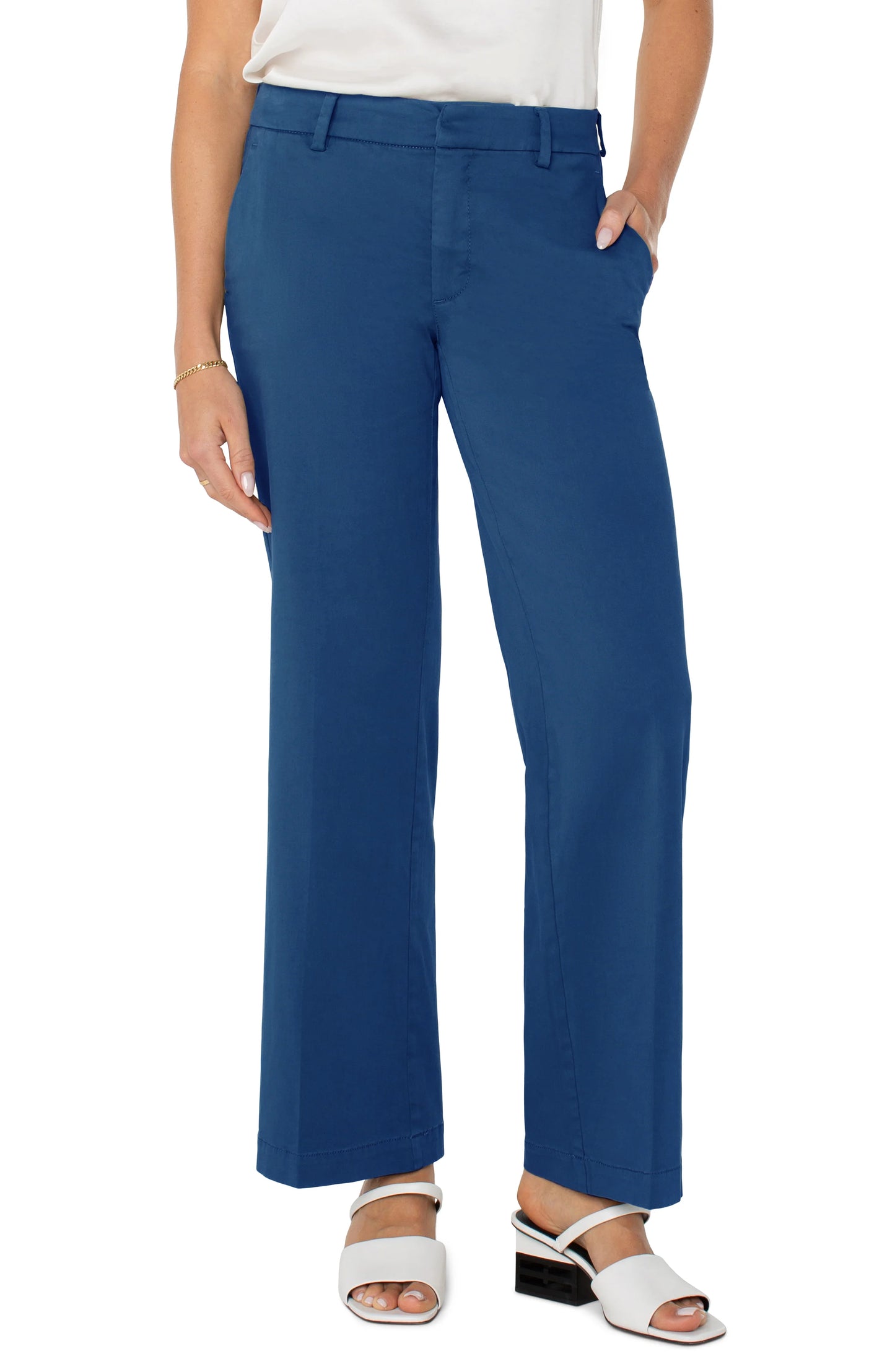 Liverpool Goddess Blue Kelsey Wide Leg Trouser